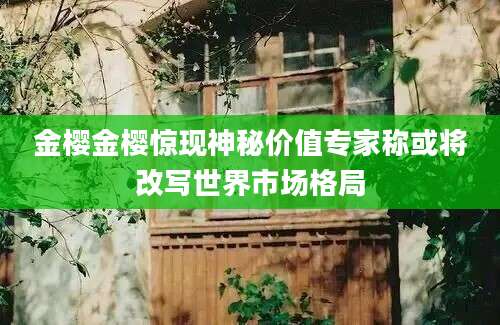 金樱金樱惊现神秘价值专家称或将改写世界市场格局