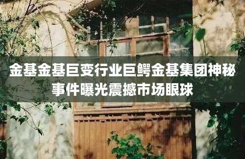 金基金基巨变行业巨鳄金基集团神秘事件曝光震撼市场眼球