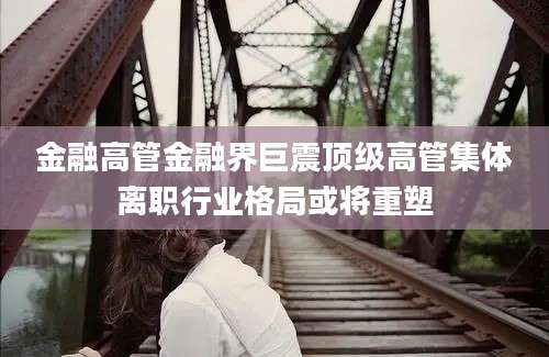 金融高管金融界巨震顶级高管集体离职行业格局或将重塑