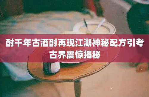 酎千年古酒酎再现江湖神秘配方引考古界震惊揭秘