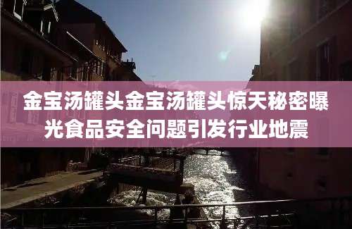 金宝汤罐头金宝汤罐头惊天秘密曝光食品安全问题引发行业地震