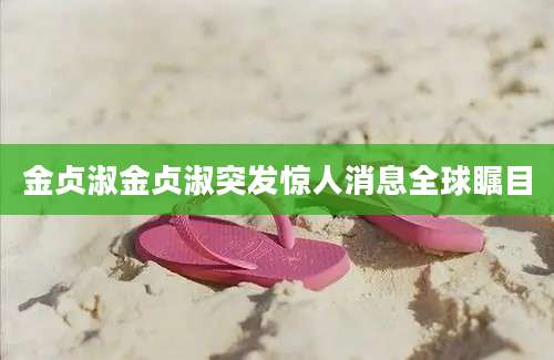 金贞淑金贞淑突发惊人消息全球瞩目