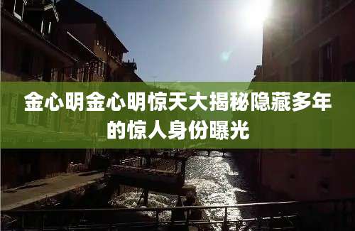 金心明金心明惊天大揭秘隐藏多年的惊人身份曝光