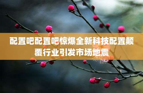 配置吧配置吧惊爆全新科技配置颠覆行业引发市场地震