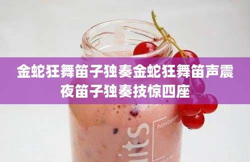 金蛇狂舞笛子独奏金蛇狂舞笛声震夜笛子独奏技惊四座