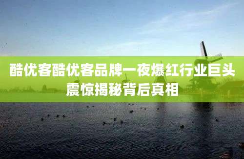 酷优客酷优客品牌一夜爆红行业巨头震惊揭秘背后真相