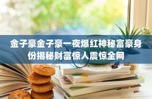 金子豪金子豪一夜爆红神秘富豪身份揭秘财富惊人震惊全网