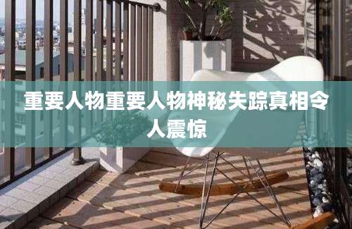 重要人物重要人物神秘失踪真相令人震惊