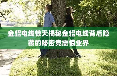 金貂电线惊天揭秘金貂电线背后隐藏的秘密竟震惊业界