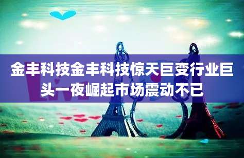 金丰科技金丰科技惊天巨变行业巨头一夜崛起市场震动不已
