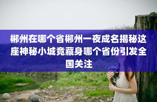 郴州在哪个省郴州一夜成名揭秘这座神秘小城竟藏身哪个省份引发全国关注