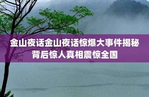 金山夜话金山夜话惊爆大事件揭秘背后惊人真相震惊全国