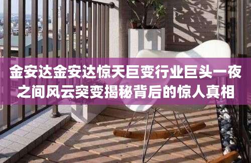 金安达金安达惊天巨变行业巨头一夜之间风云突变揭秘背后的惊人真相