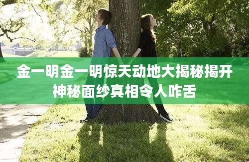 金一明金一明惊天动地大揭秘揭开神秘面纱真相令人咋舌