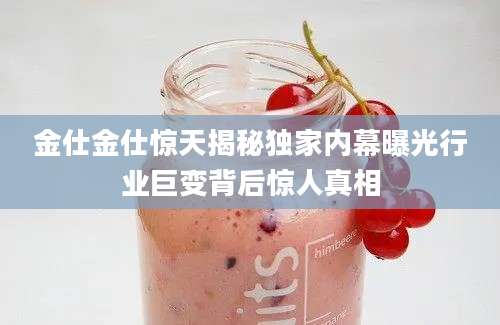 金仕金仕惊天揭秘独家内幕曝光行业巨变背后惊人真相