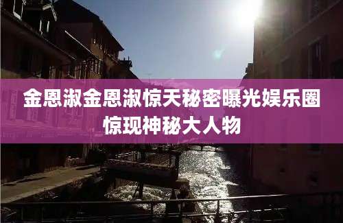 金恩淑金恩淑惊天秘密曝光娱乐圈惊现神秘大人物