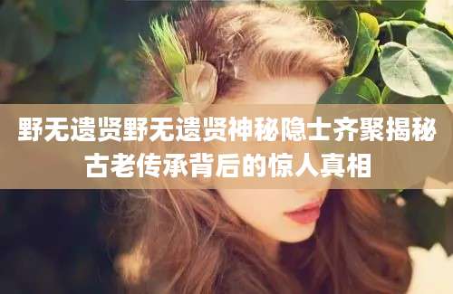 野无遗贤野无遗贤神秘隐士齐聚揭秘古老传承背后的惊人真相
