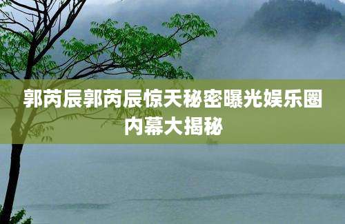 郭芮辰郭芮辰惊天秘密曝光娱乐圈内幕大揭秘