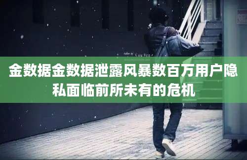 金数据金数据泄露风暴数百万用户隐私面临前所未有的危机