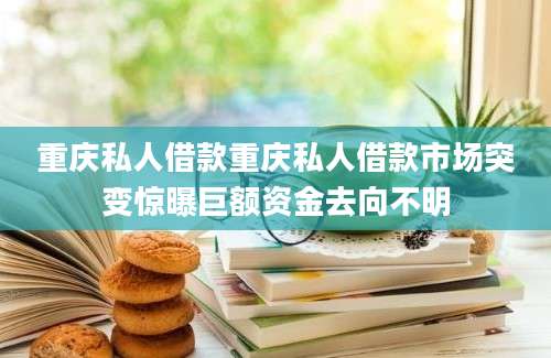 重庆私人借款重庆私人借款市场突变惊曝巨额资金去向不明