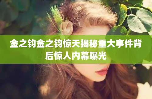 金之钧金之钧惊天揭秘重大事件背后惊人内幕曝光