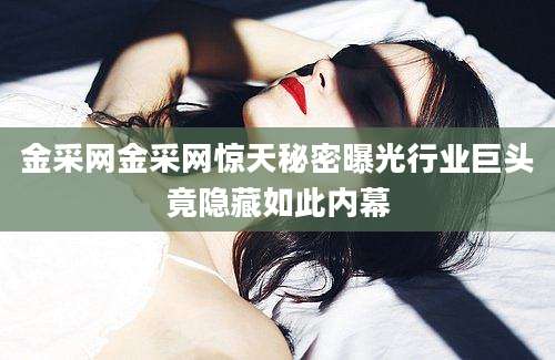 金采网金采网惊天秘密曝光行业巨头竟隐藏如此内幕