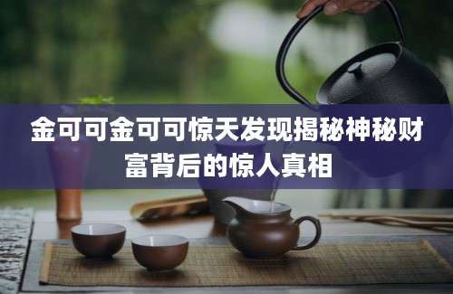 金可可金可可惊天发现揭秘神秘财富背后的惊人真相