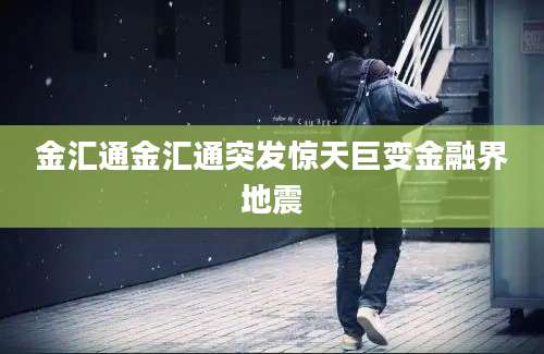 金汇通金汇通突发惊天巨变金融界地震