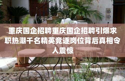重庆国企招聘重庆国企招聘引爆求职热潮千名精英竞逐岗位背后真相令人震惊