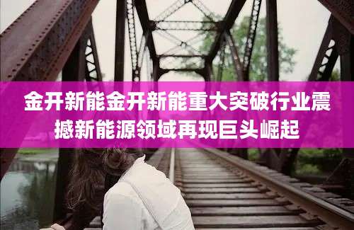 金开新能金开新能重大突破行业震撼新能源领域再现巨头崛起
