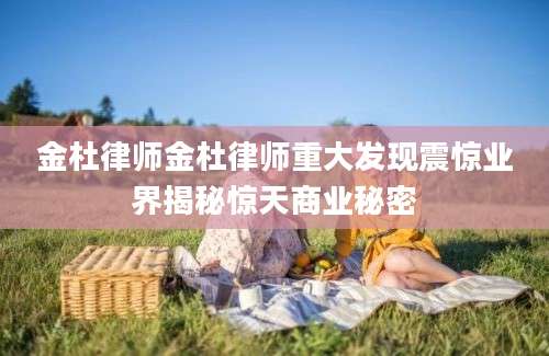 金杜律师金杜律师重大发现震惊业界揭秘惊天商业秘密