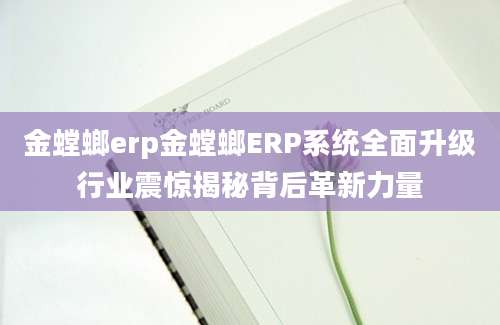 金螳螂erp金螳螂ERP系统全面升级行业震惊揭秘背后革新力量