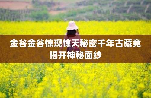 金谷金谷惊现惊天秘密千年古藏竟揭开神秘面纱