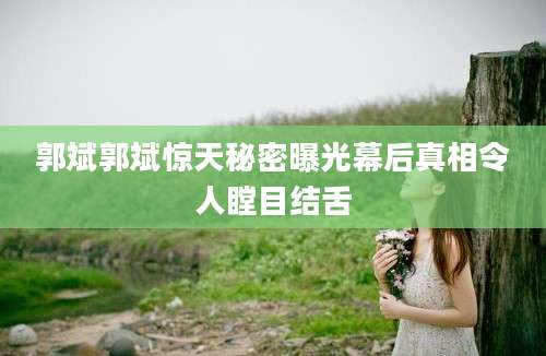 郭斌郭斌惊天秘密曝光幕后真相令人瞠目结舌