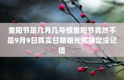 重阳节是几月几号惊重阳节竟然不是9月9日真实日期曝光你确定没记错