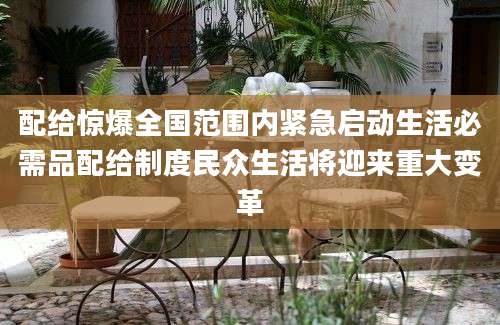 配给惊爆全国范围内紧急启动生活必需品配给制度民众生活将迎来重大变革