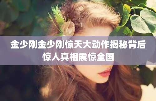金少刚金少刚惊天大动作揭秘背后惊人真相震惊全国