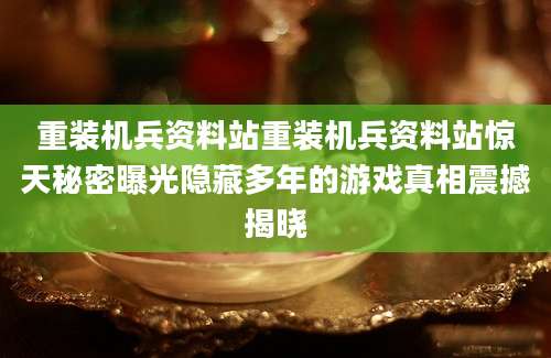 重装机兵资料站重装机兵资料站惊天秘密曝光隐藏多年的游戏真相震撼揭晓