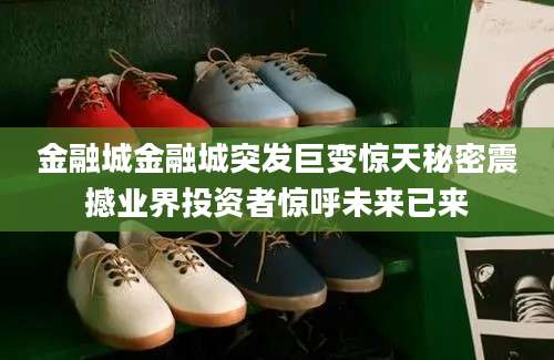 金融城金融城突发巨变惊天秘密震撼业界投资者惊呼未来已来