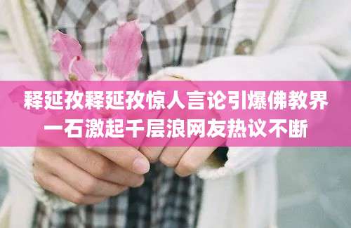 释延孜释延孜惊人言论引爆佛教界一石激起千层浪网友热议不断