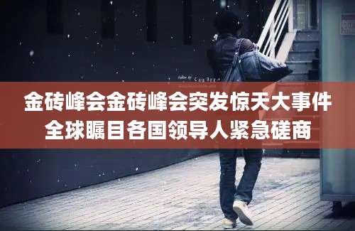 金砖峰会金砖峰会突发惊天大事件全球瞩目各国领导人紧急磋商