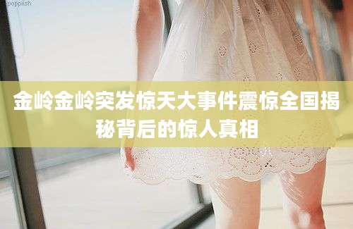 金岭金岭突发惊天大事件震惊全国揭秘背后的惊人真相