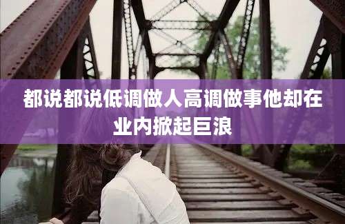 都说都说低调做人高调做事他却在业内掀起巨浪