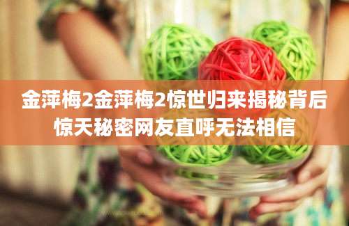 金萍梅2金萍梅2惊世归来揭秘背后惊天秘密网友直呼无法相信