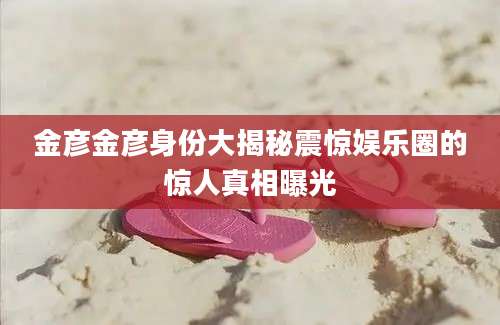 金彦金彦身份大揭秘震惊娱乐圈的惊人真相曝光