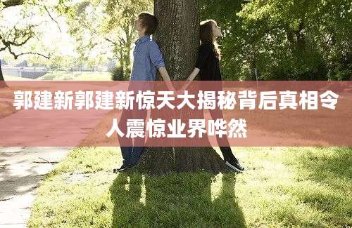 郭建新郭建新惊天大揭秘背后真相令人震惊业界哗然
