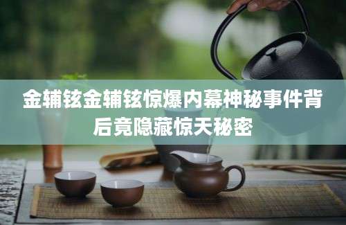 金辅铉金辅铉惊爆内幕神秘事件背后竟隐藏惊天秘密