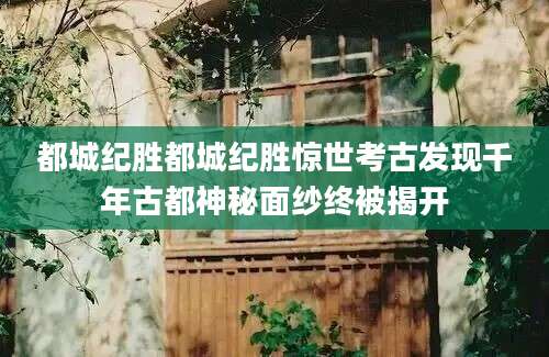 都城纪胜都城纪胜惊世考古发现千年古都神秘面纱终被揭开