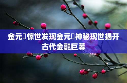金元劵惊世发现金元劵神秘现世揭开古代金融巨幕