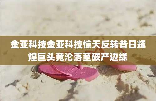 金亚科技金亚科技惊天反转昔日辉煌巨头竟沦落至破产边缘